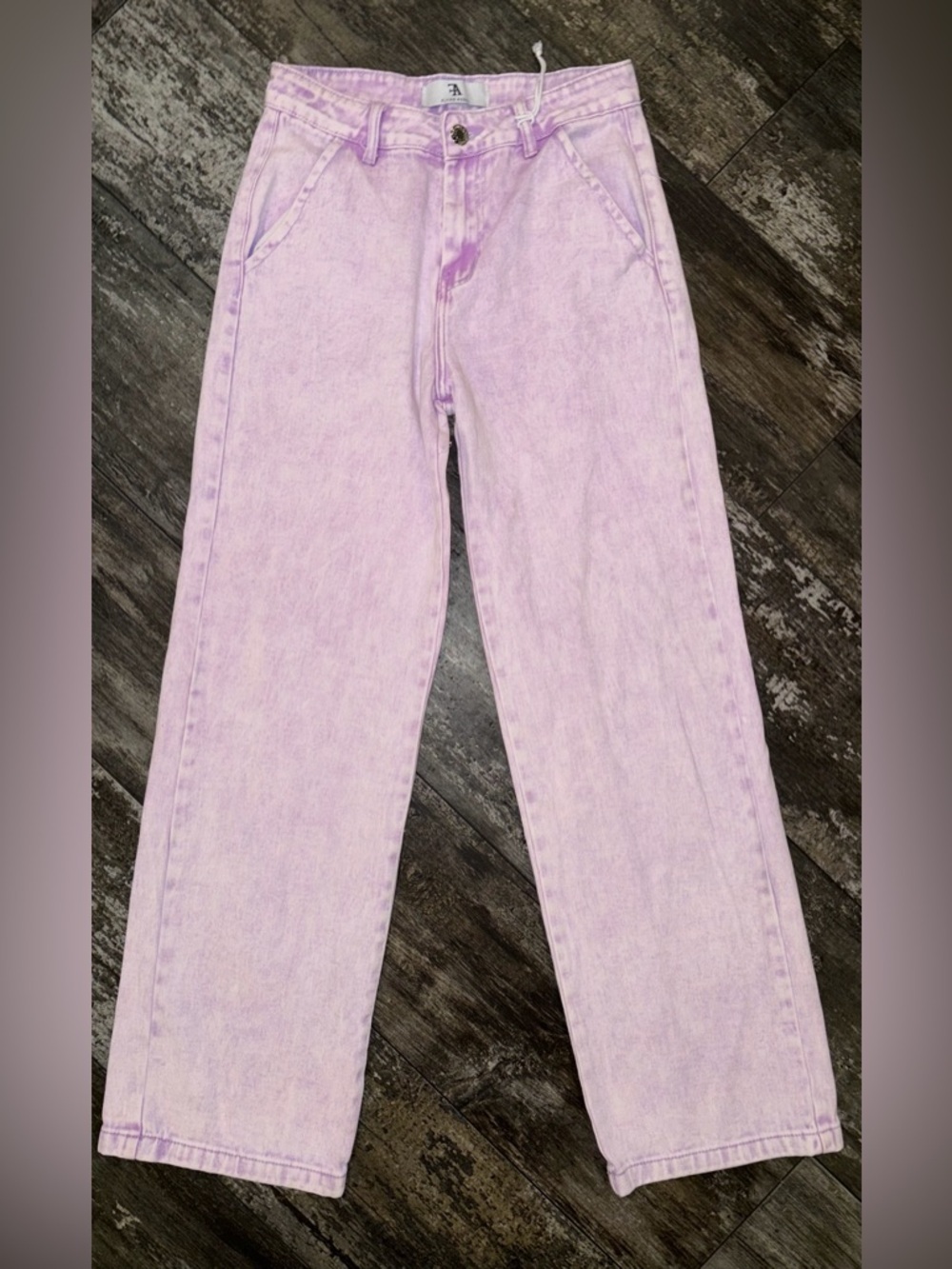 FLYING ANGEL Women's High-Rise Lavender Wash Straight Jeans